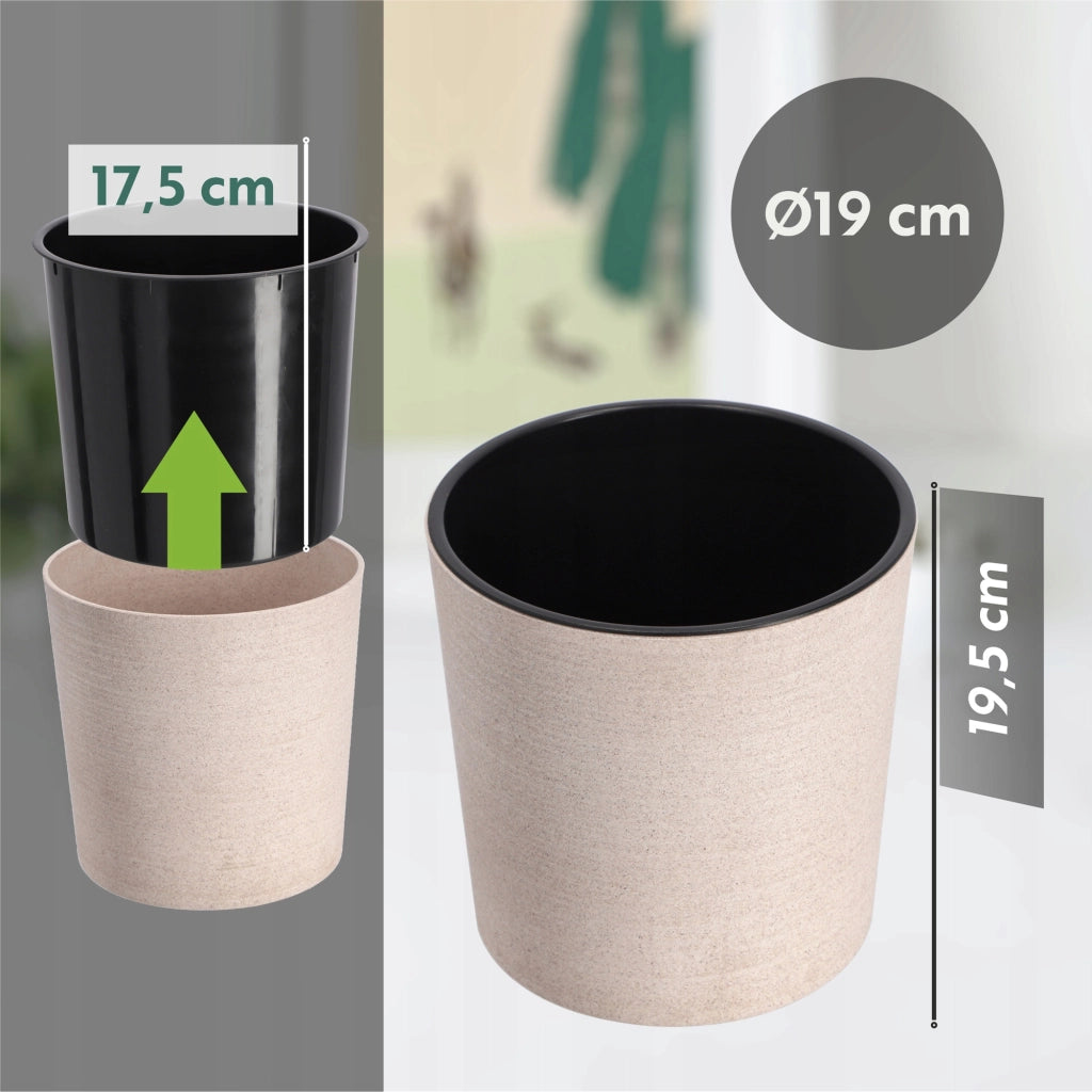 Vaso da fiori KADAX, supporto per fiori, 19 cm, per soggiorno, beige + inserto