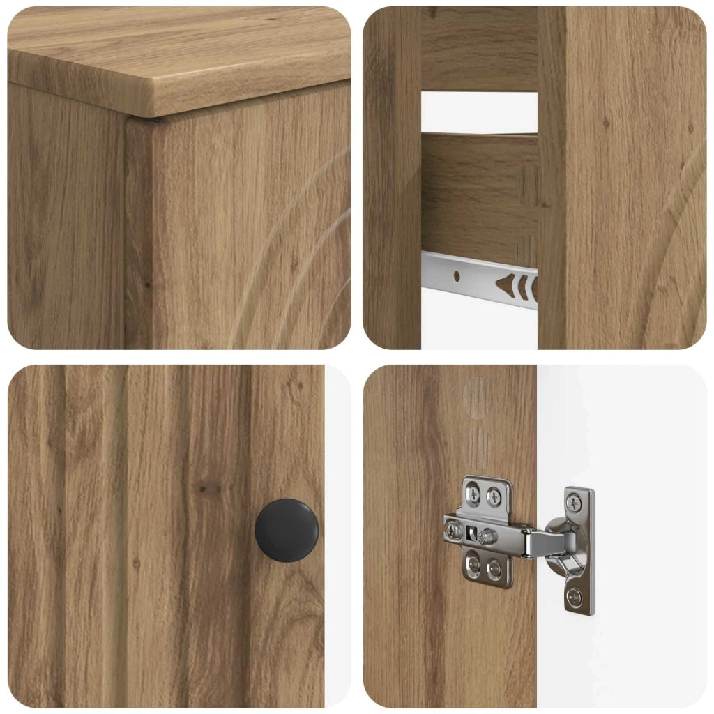 Set di Armadi da Bagno da 2 Pezzi ALKMAAR Rovere Artigianale 3417998