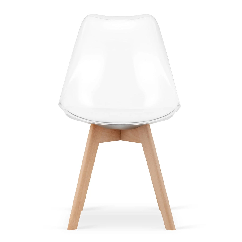 Sedia VALORA RIXK - Trasparente con gambe naturali x 4