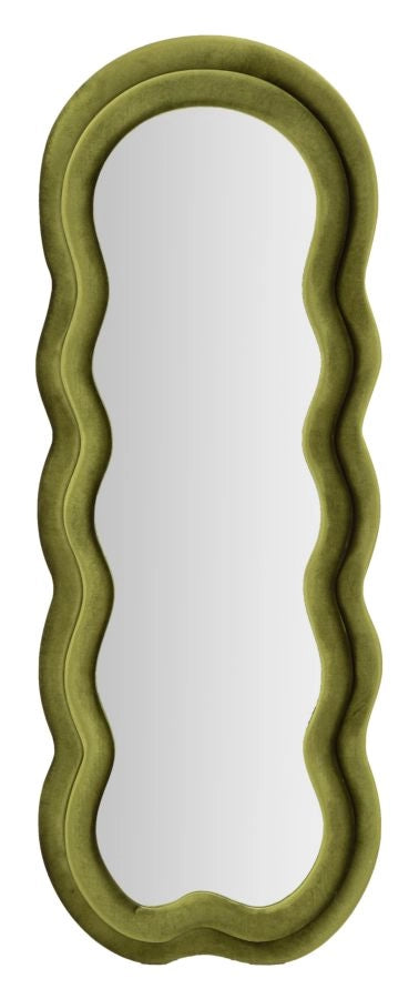 Specchio da muro cornice in velluto verde 60x4x160cm MIKI