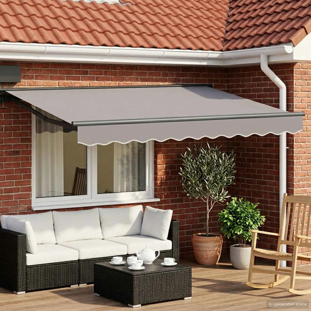 Cornice per Tenda Manuale con LED Bianco 2,5 x 2 m Alluminio 42024794