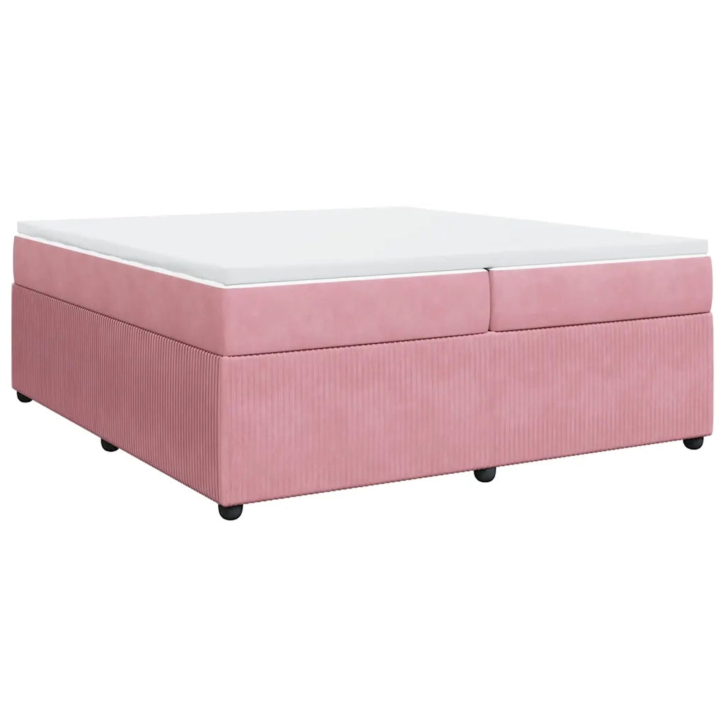 Giroletto a Molle con Materasso Rosa 200x200 cm in Velluto 3285667
