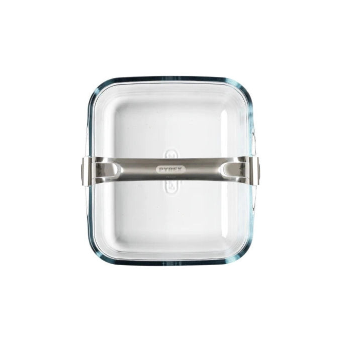 Pyrex 301U300-8045 Nacchera Rettangolare per Air Fryer Vetro Borosilicato 2 L 18x20x8 cm Manico Acciaio Inossidabile colore Trasparente