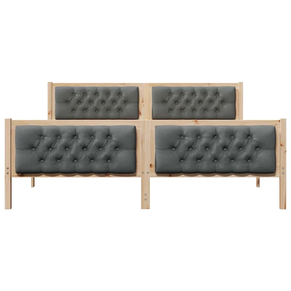 Struttura del letto-Giroletto Grigio scuro 160 x 200 cm Pino massello 346810