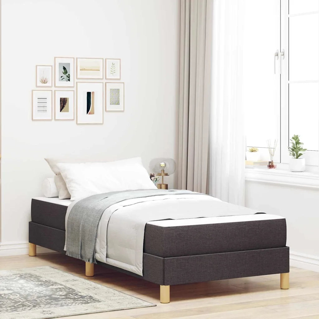 Letto a molle con materasso Marrone Scuro 100 x 200 cm Tessuto