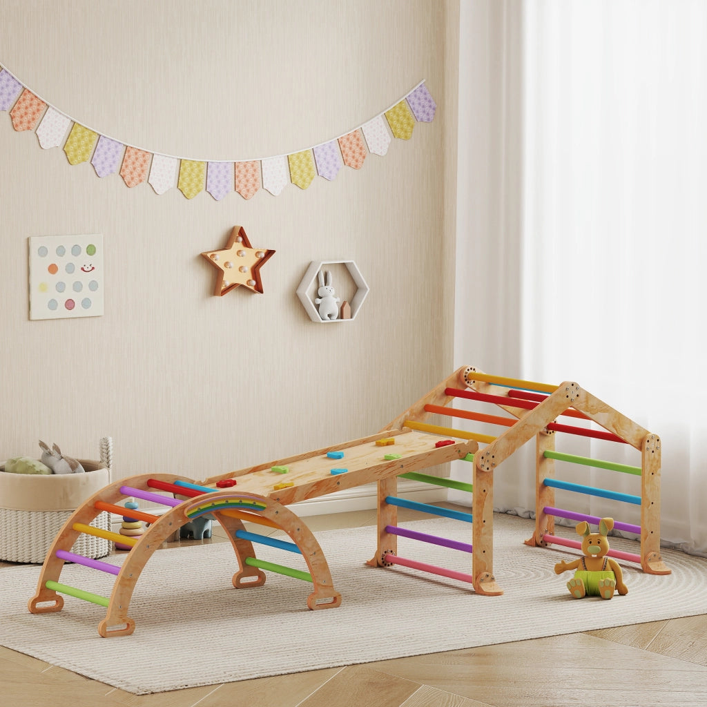 Casetta da gioco con scivolo e struttura arrampicata ¨C zephmum ¨C multicolore