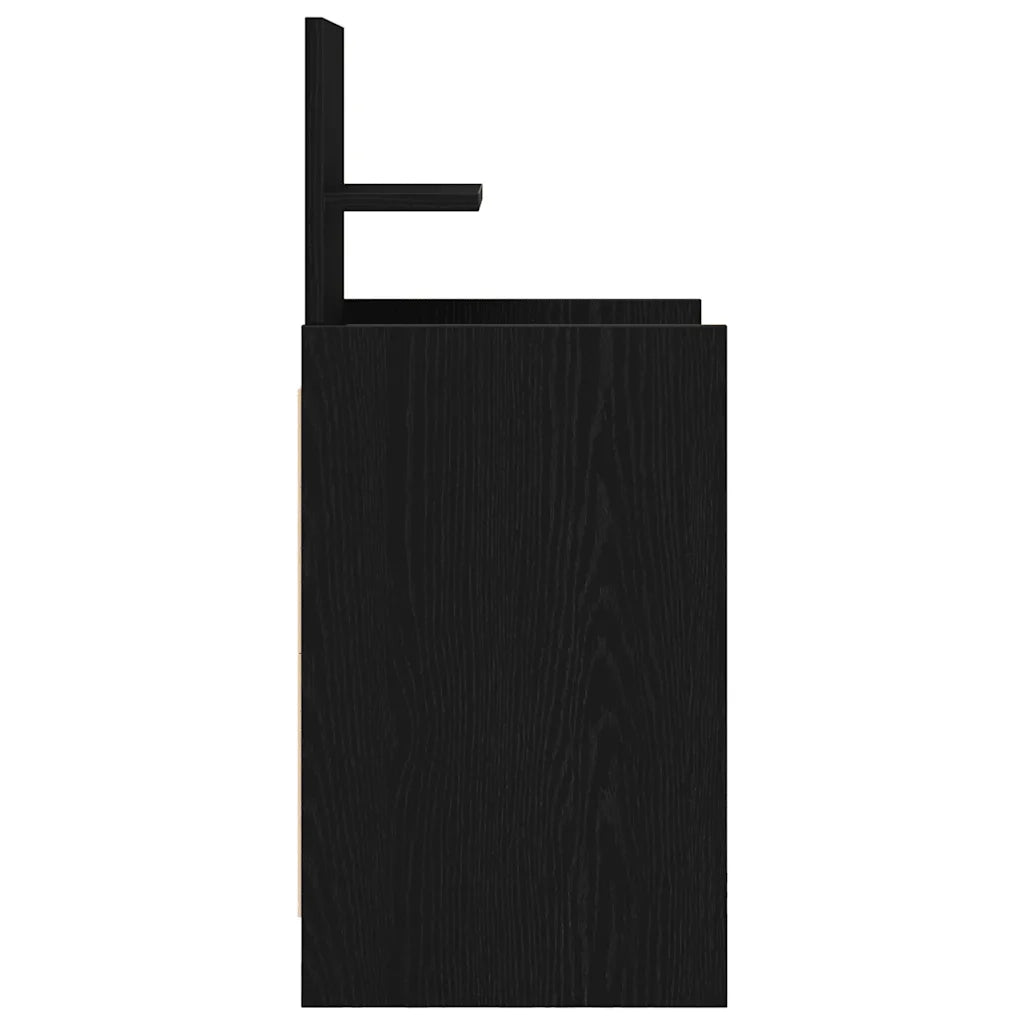 Comodino | Armadio da Notte | Mobiletto da notte con 2 Cassetti Nero 38x34x80 cm