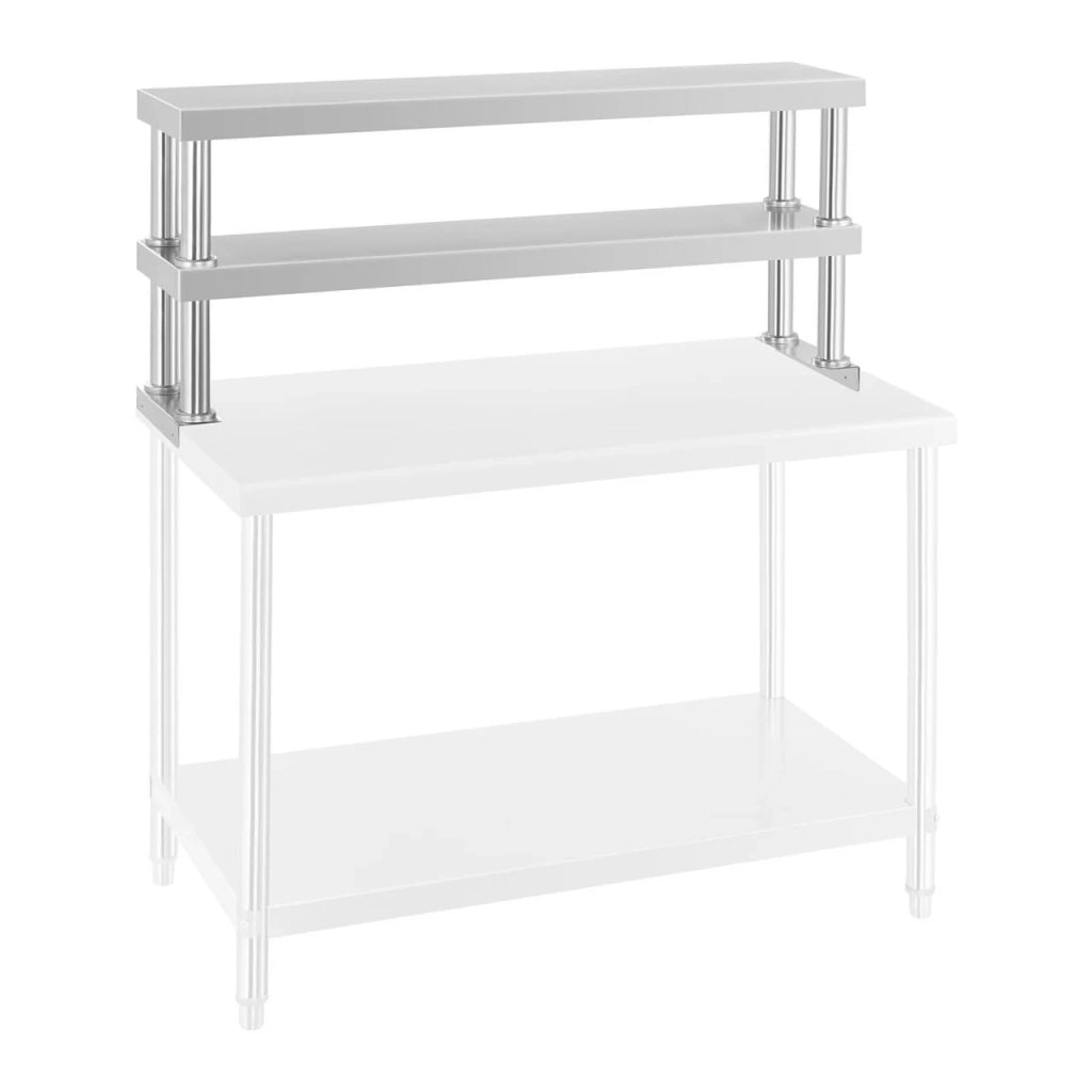 Ripiano laterale professionale 120 cm 2 livelli acciaio inox 14_0001498