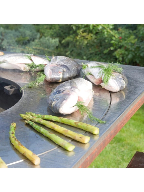 Braciere da giardino, Barbecue con griglia in acciaio - G1 corten