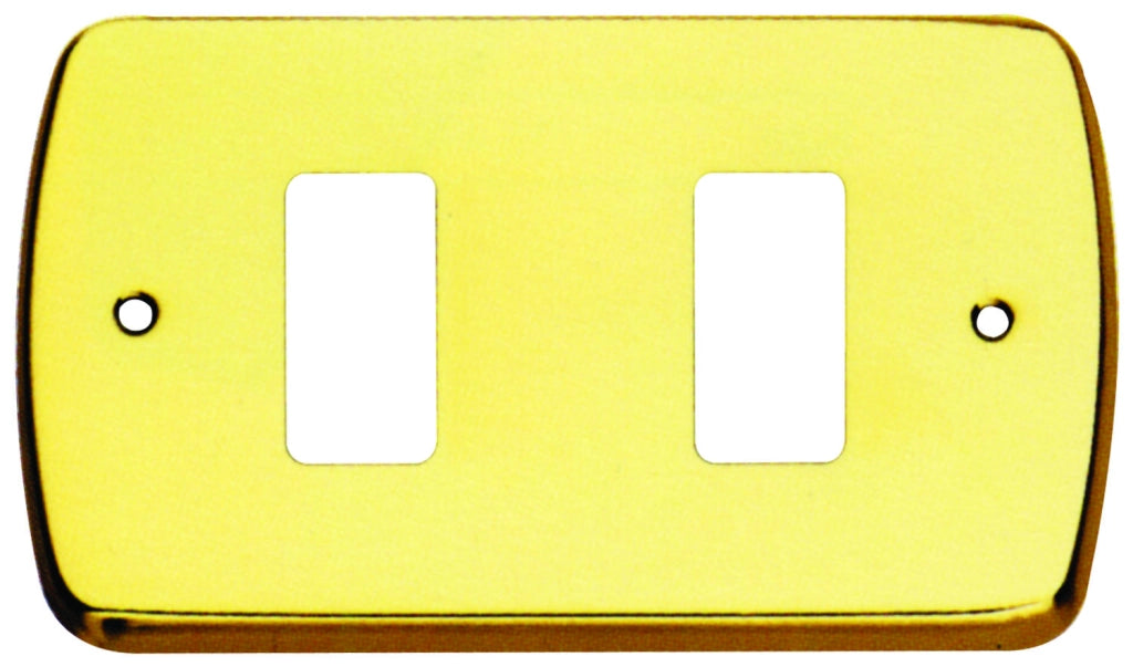 PLACCA MAGIC COPRI INTERRUTTORE OTTONE LUCIDO 2 FORI A.530