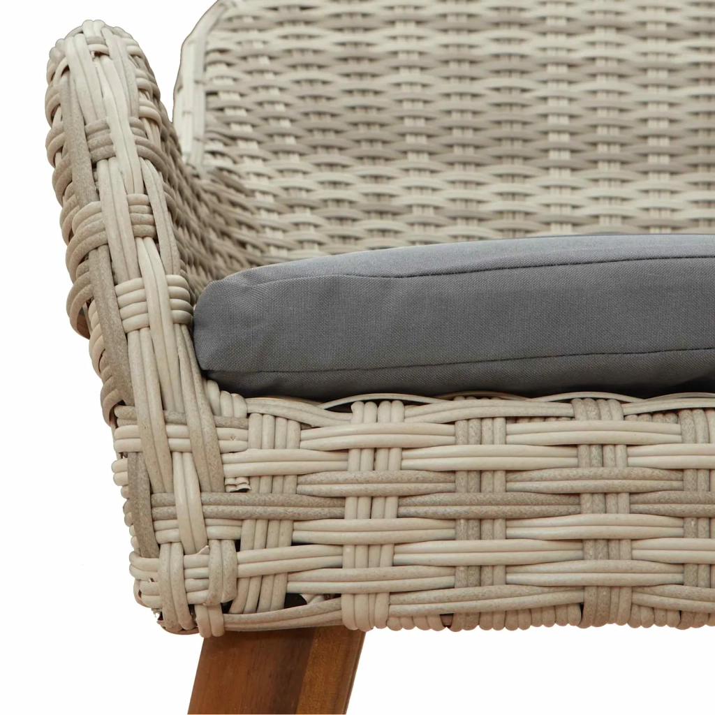 Set da Pranzo per Giardino 5 pcs Grigio chiaro polyrattan 3261707