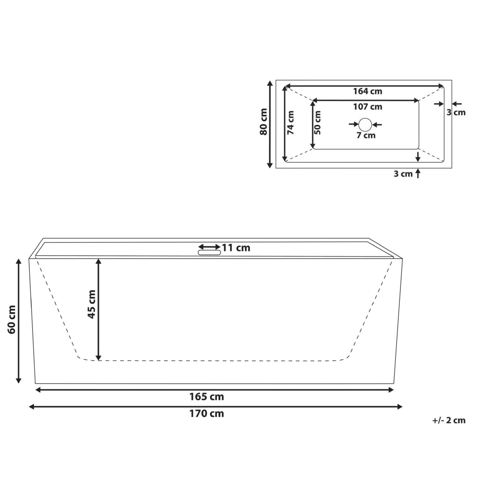 Vasca da Bagno Freestanding Acrilico Rosso Sistema Anti Straripamento