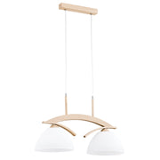 Lampada a sospensione scandi legno bianco 2xE27 Alfa