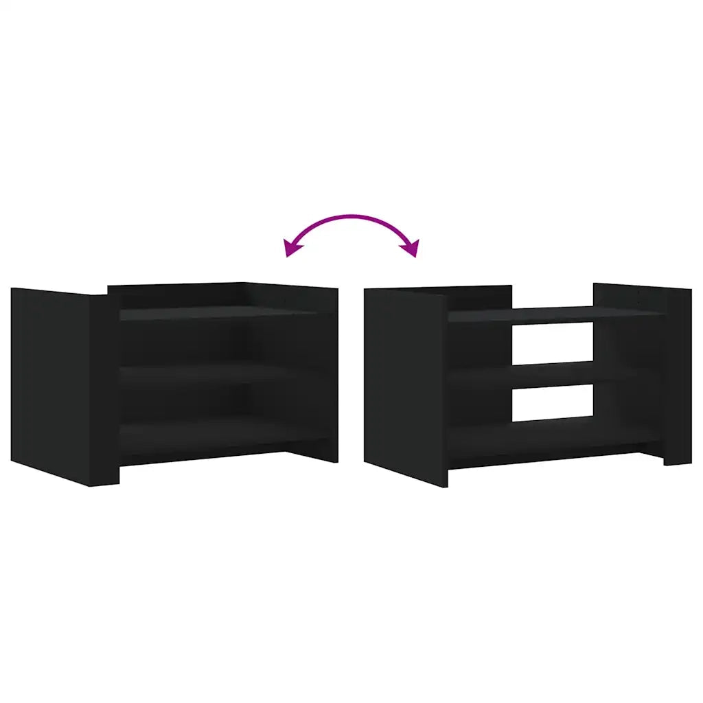 Tavolino da Salotto-Tavolino da soggiorno-Tavolo Nero 80x50x50 cm in Legno Multistrato 423595