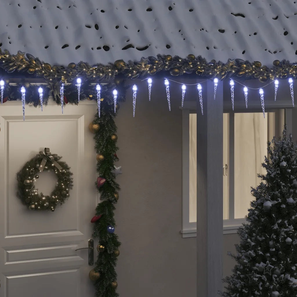 Luci di Natale a forma di ghiacciolo 200 LED Bianco freddo 20 m Acrilico PVC 356228