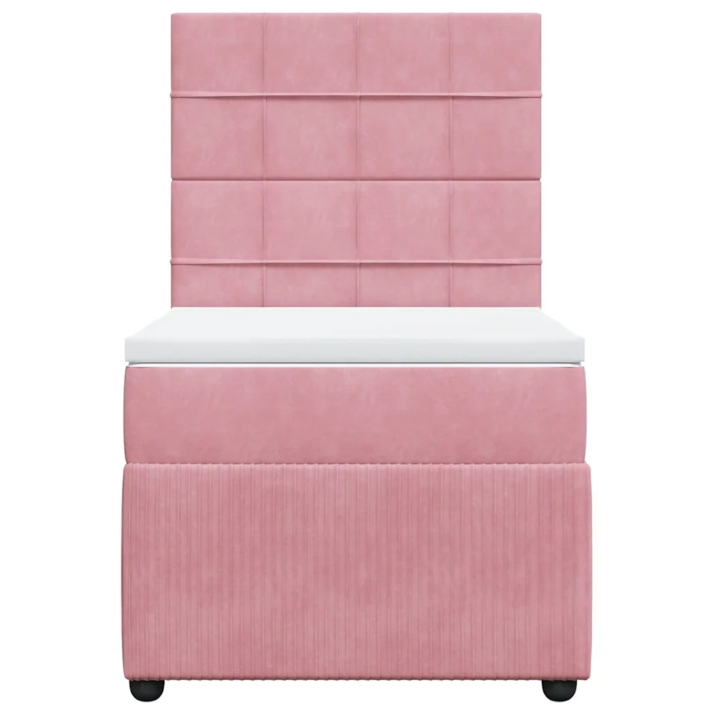 Giroletto a Molle con Materasso Rosa 100x200 cm in Velluto 3292267