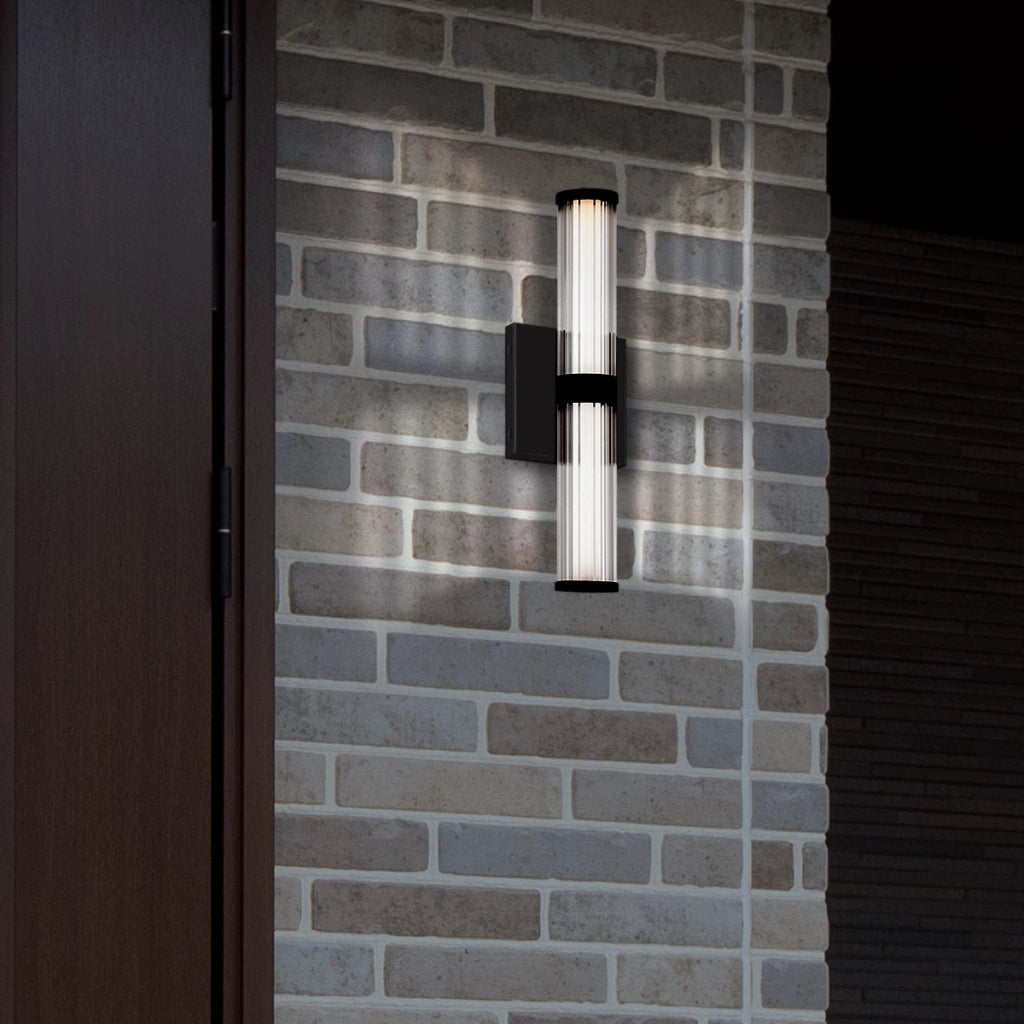 Applique LED esterna Fayton nera 35cm 14W 3000K IP44