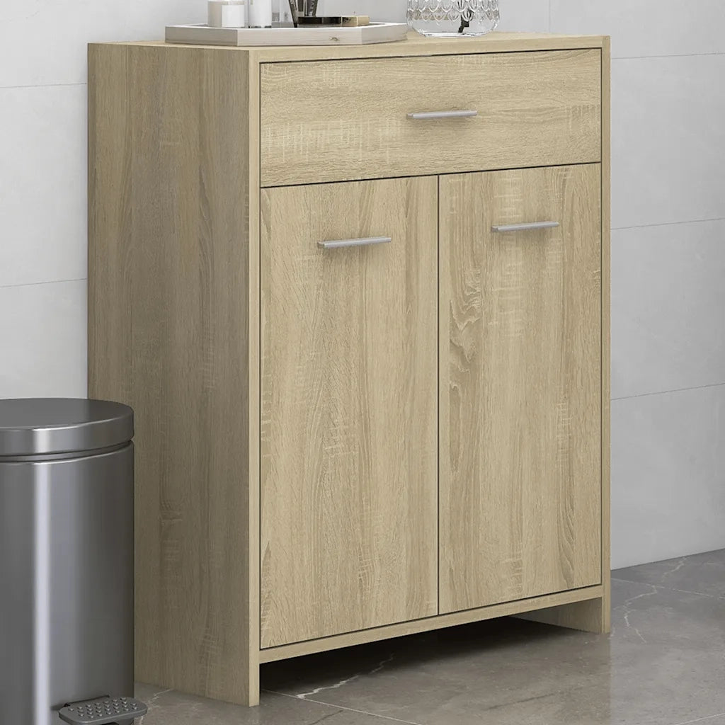 Mobile da Bagno | Armadio da bagno Rovere Sonoma 60x33x80 cm in Legno tecnico