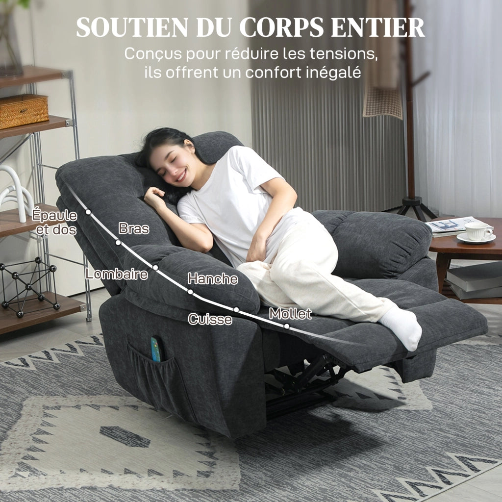 Poltrona massaggiante reclinabile ¨C Minimal ¨C Grigio