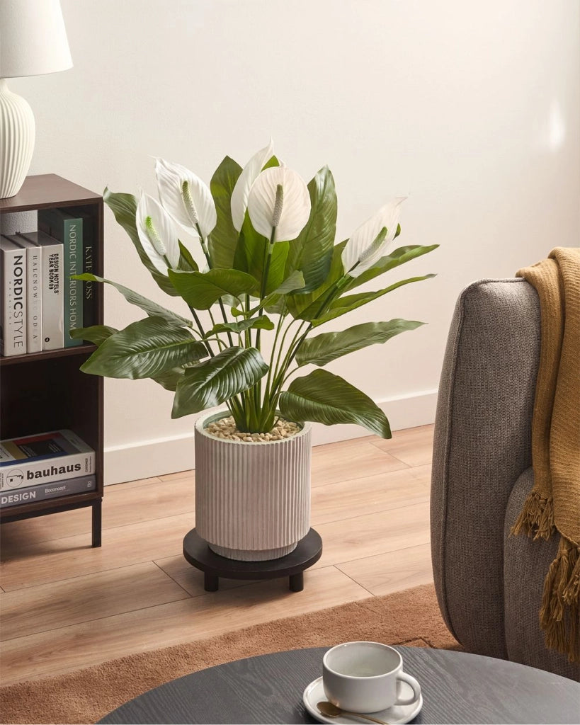 Pianta artificiale di Spathiphyllum in vaso Materiale sintetico Accessorio decorativo da interno