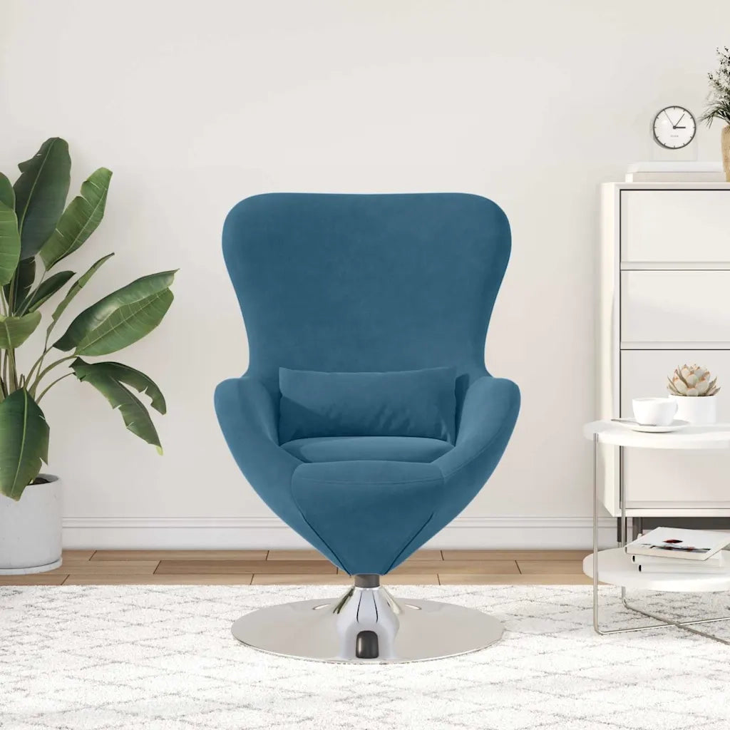 Poltrona | Sedia Relax uovo Blu Velluto