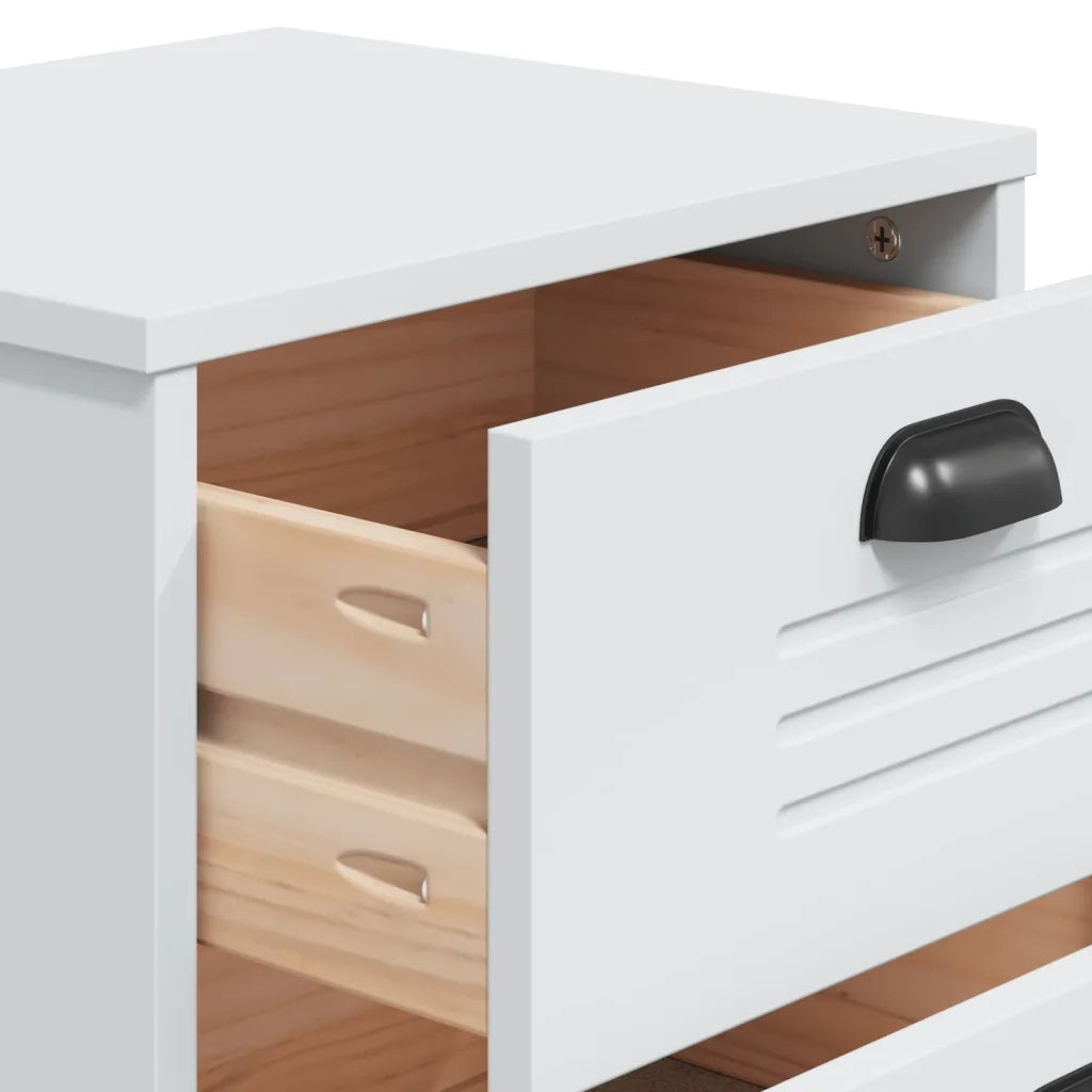 Comodino | Armadio da Notte | Mobiletto da notte VIKEN Bianco in Legno Multistrato