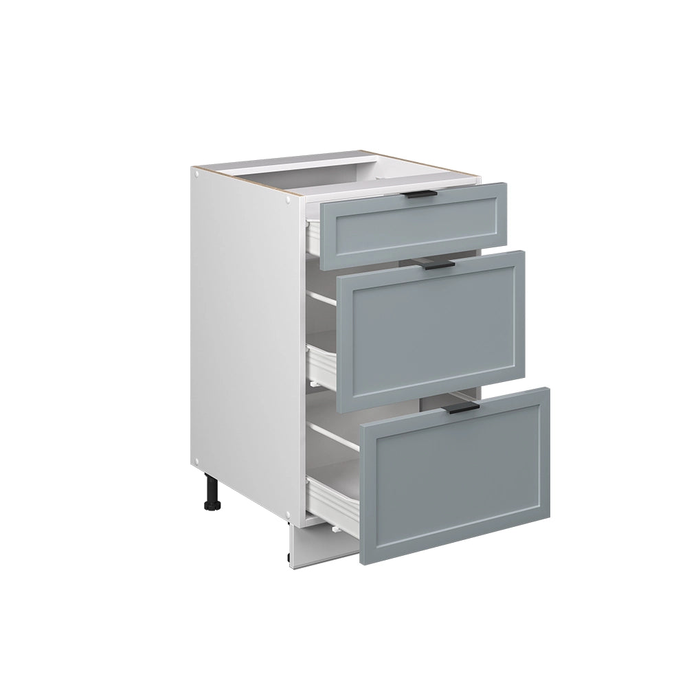 Mobiletto base per cucina Fame-Line Blu-grigio chiaro/Bianco 50 cm, AP Goldkraft Vicco