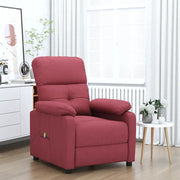 Poltrona Massaggiante Elettrica Rosso Vino in Tessuto 289675