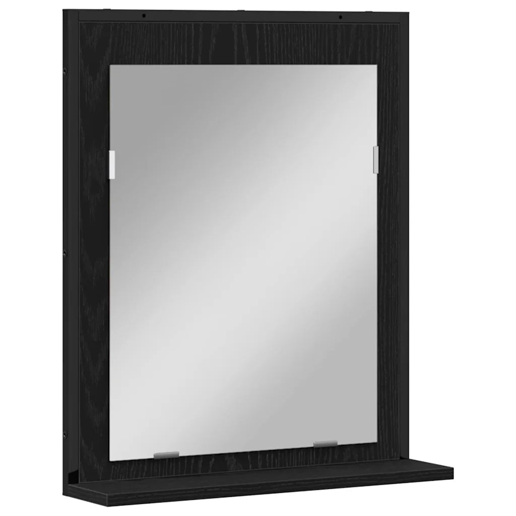 Set di mobili per il Bagno | Armadio da bagno 4 pz Nero Legno multistrato