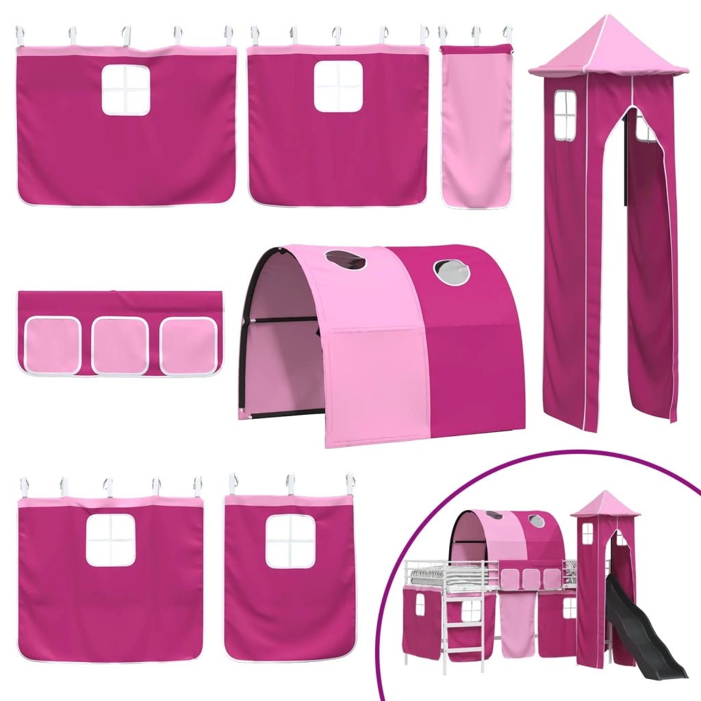 Struttura del letto loft per bambini Bianco e Rosa 107 x 200 cm 42020912
