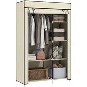 Armadio Guardaroba in Tessuto ¨C Xylo ¨C Crema, con Ripiani e Appendiabiti, 103x43x162,5cm