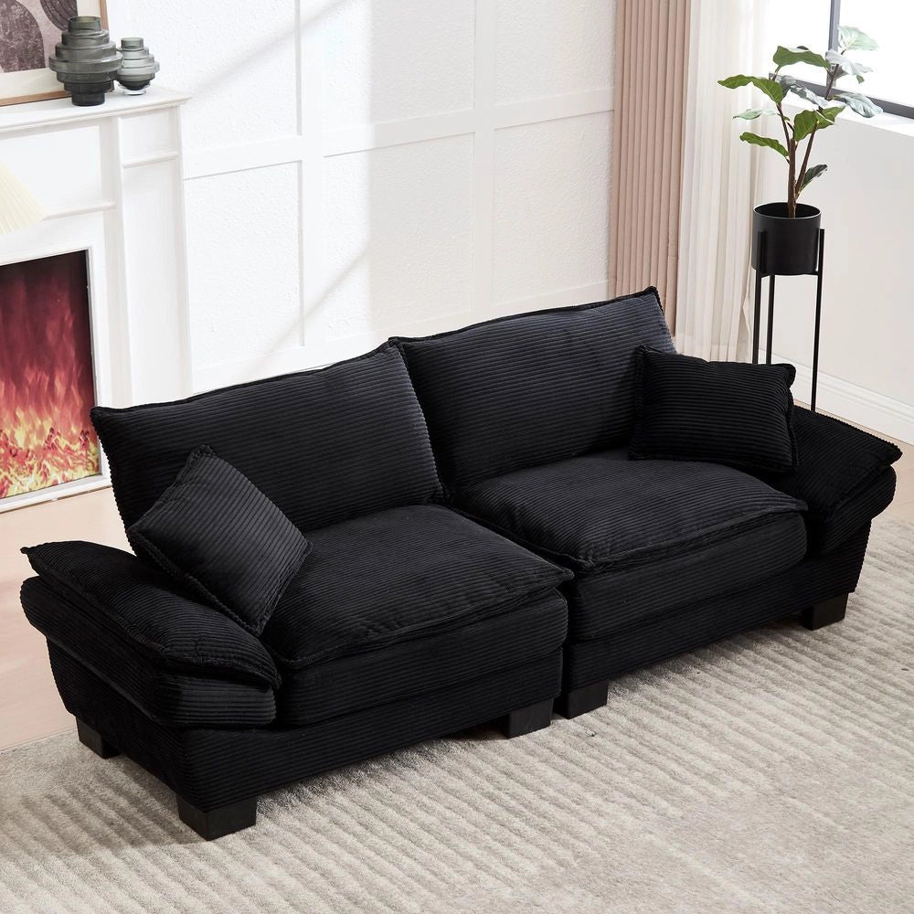 Divano due posti moderno - Xylo - nero, coperta, adatto camera da letto
