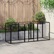 Box per Cani con 8 Pannelli in Acciaio 80x100 cm Nero 170574