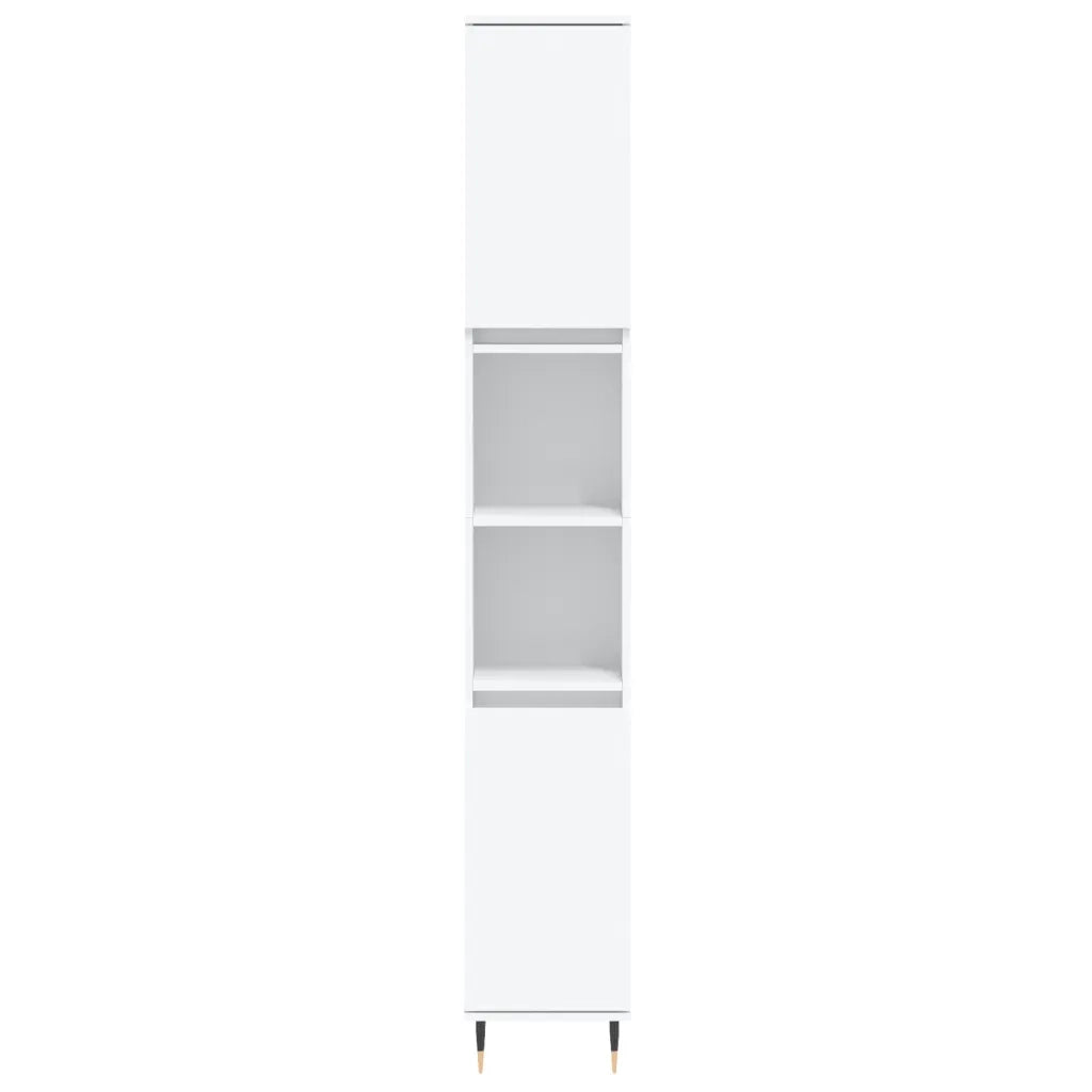 Armadietto da Bagno | Armadio da bagno Bianco 30x30x190 cm in Legno Multistrato