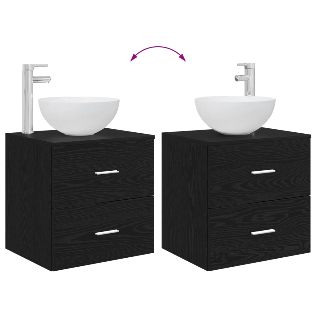 Set di mobili per il bagno 2 pcs Rovere Nero 3403953