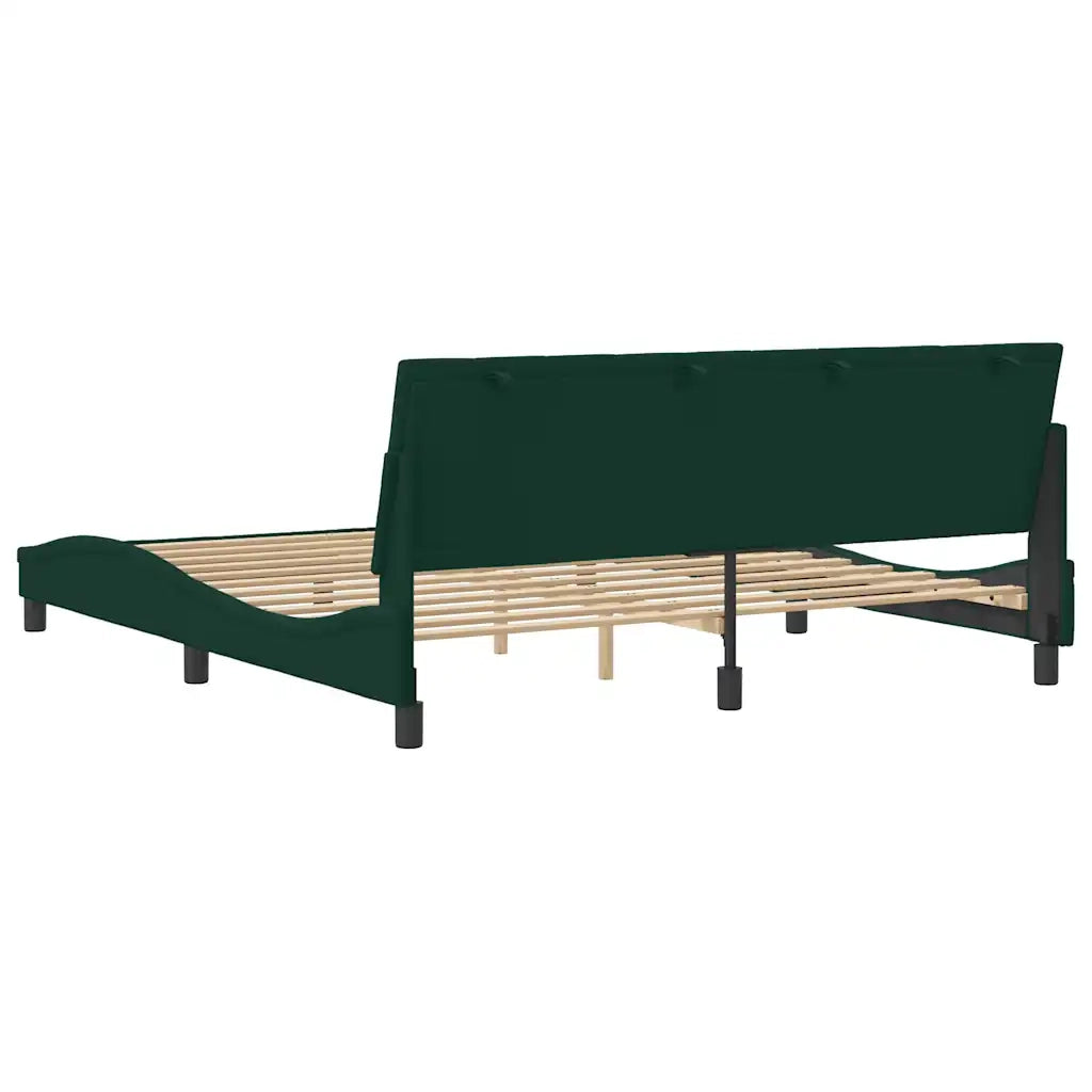 Giroletto senza Materasso Hanko Verde Scuro 180x200 cm in Velluto
