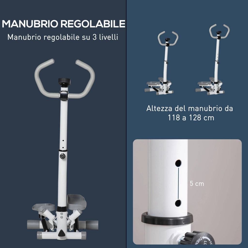 Stepper Fitness ¨C Minimal ¨C Bianco Grigio Acciaio ABS