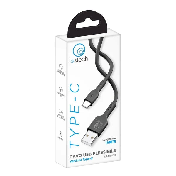 Flessibile Type C 1,5 m Nero Cavo USB