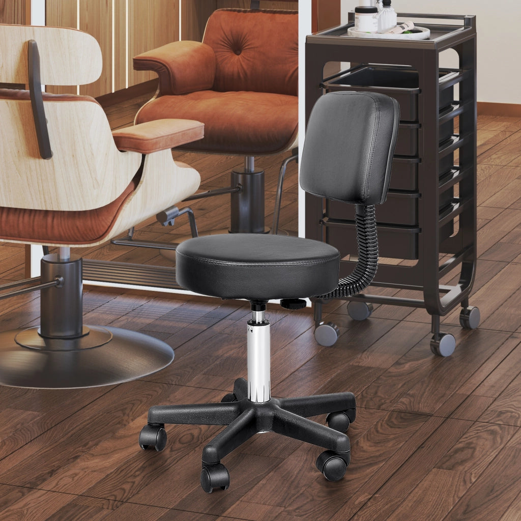 Sgabello regolabile con schienale ¨C Minimal ¨C Nero 72-84 cm