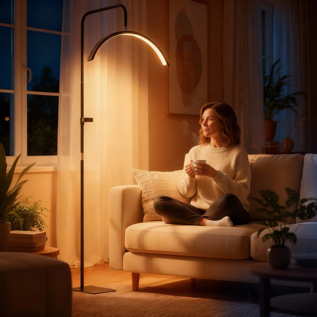 Lampada da terra LED rotativa 350¡ã ¨C Minimal ¨C nero, dimmerabile, 36 W