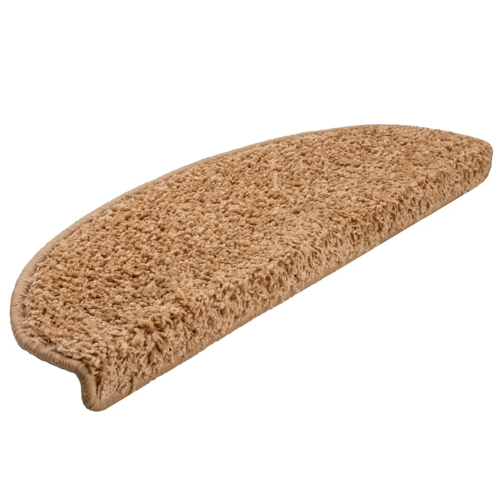 Tappetini per scale 10 pz 65x21x4 cm Beige Semicircolari Grandi 149803