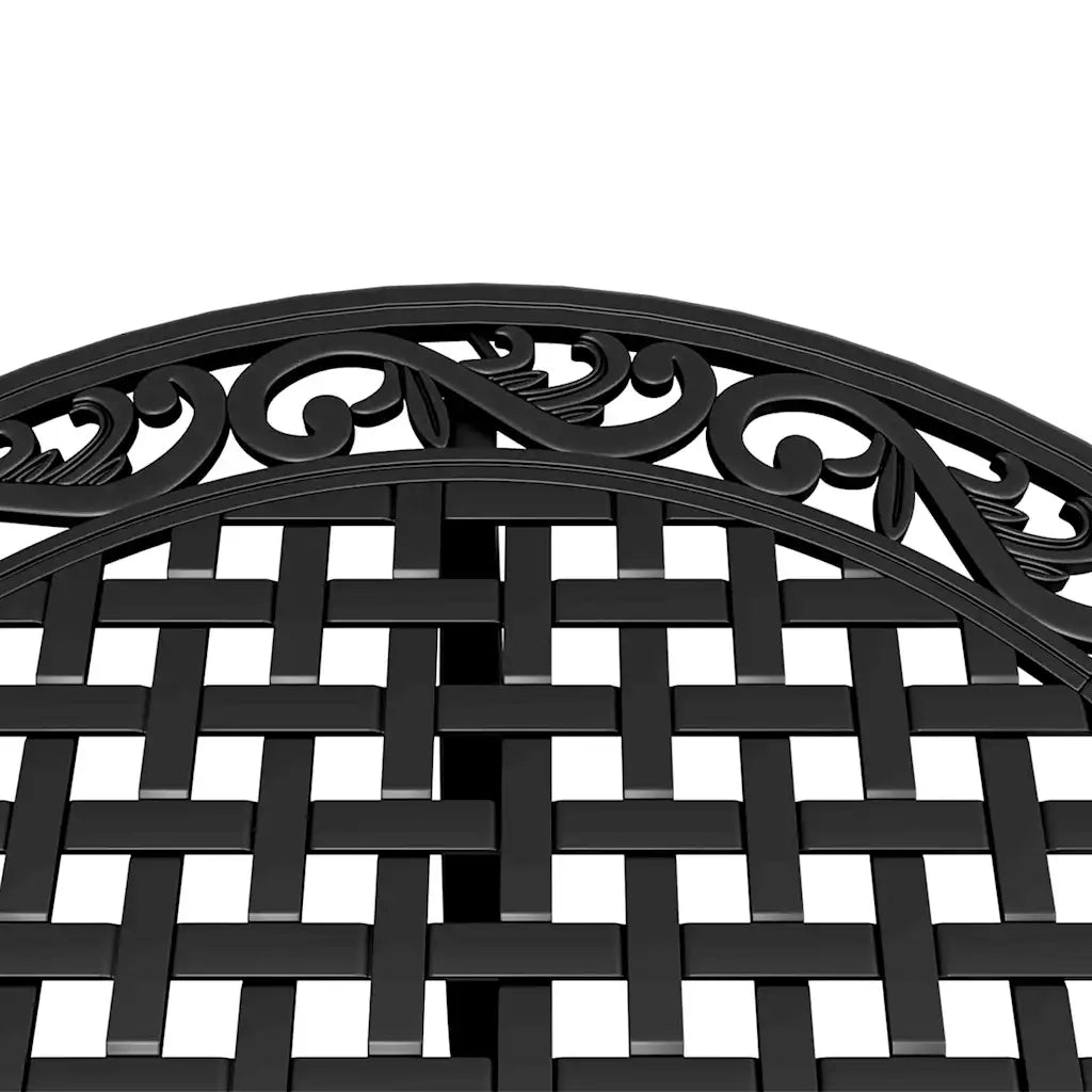 Tavolo da Giardino | Tavolino da esterno Nero ?90x75 cm in Alluminio Pressofuso