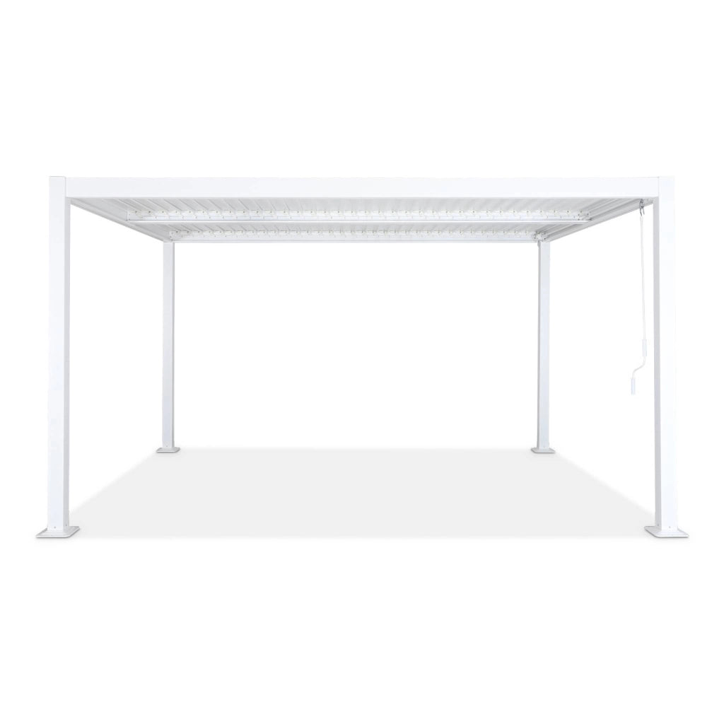 Pergola bioclimatica 3x4m in alluminio e acciaio, lamelle orientabili