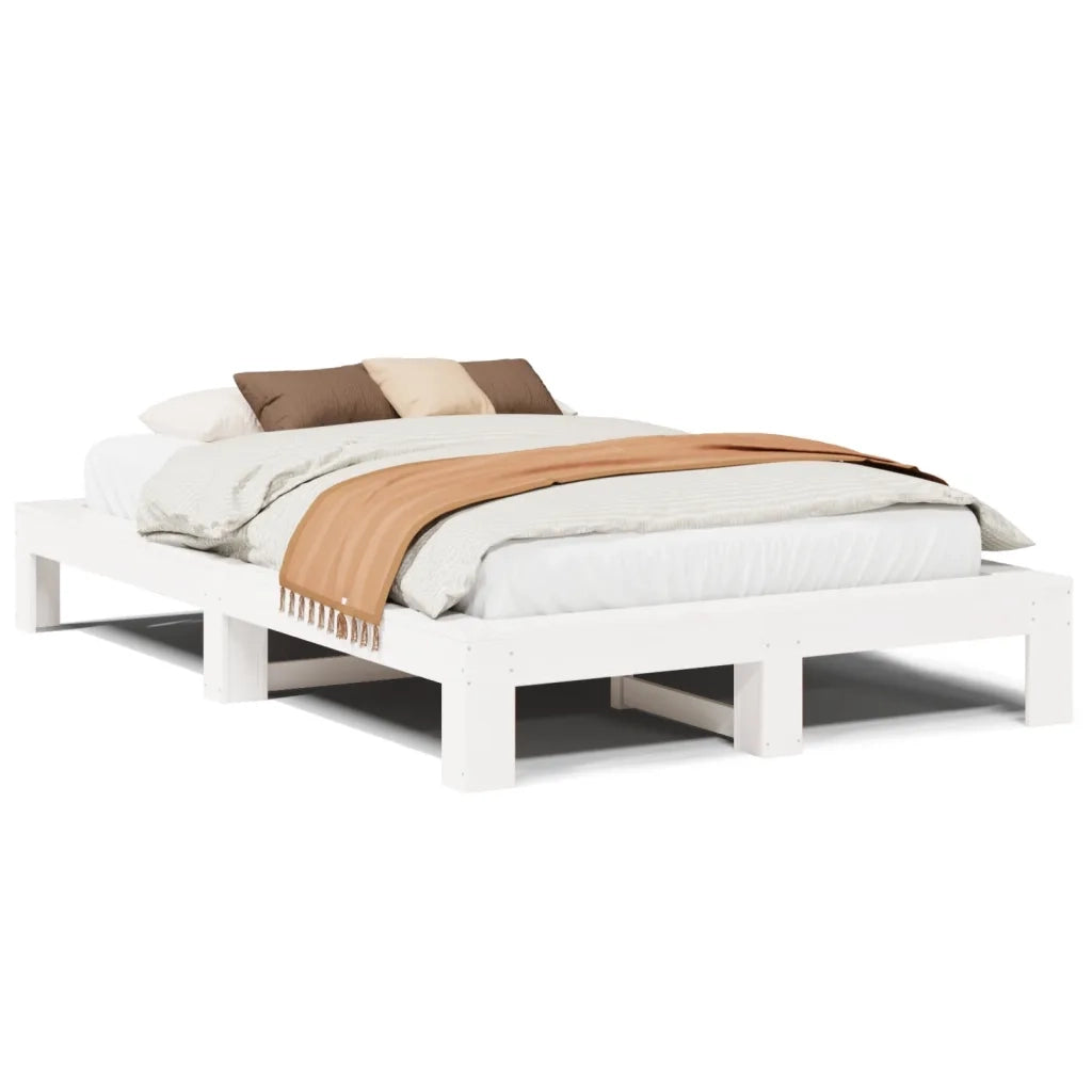 Letto senza Materasso-Struttura Letto Bianco 120x190 cm Legno Massello di Pino 901613