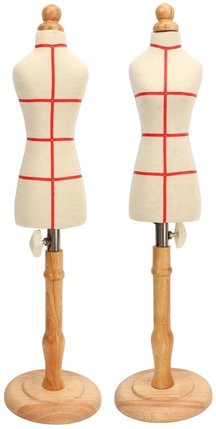 Manichino per Sarta con Corpo Femminile - Struttura in Legno - Flessibilità in Acciaio Inossidabile - Stabilità Elevata - Supporto per Sarta con Sistema di Flessibilità