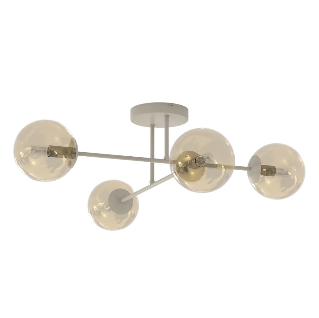 Lampada soffitto ROMA 4xE14 beige vetro Emibig