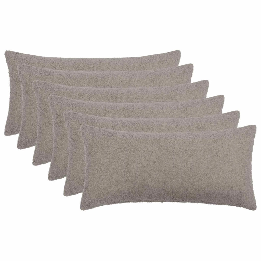 Federa 6 pcs HEERLEN Grigio Chiaro 40 x 80 cm Bouclé 909938