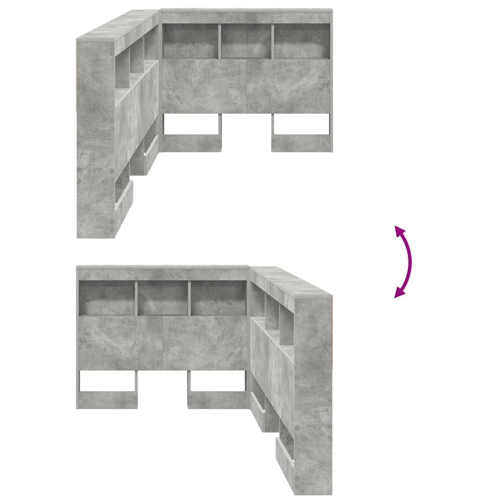 Testata contenitore Grigio cemento 90 cm Legno multistrato 3335520