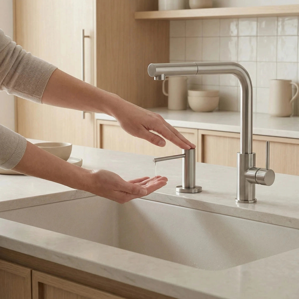 Dispenser Lavello Sapone Rea Erogatore Dex Brush Nickel