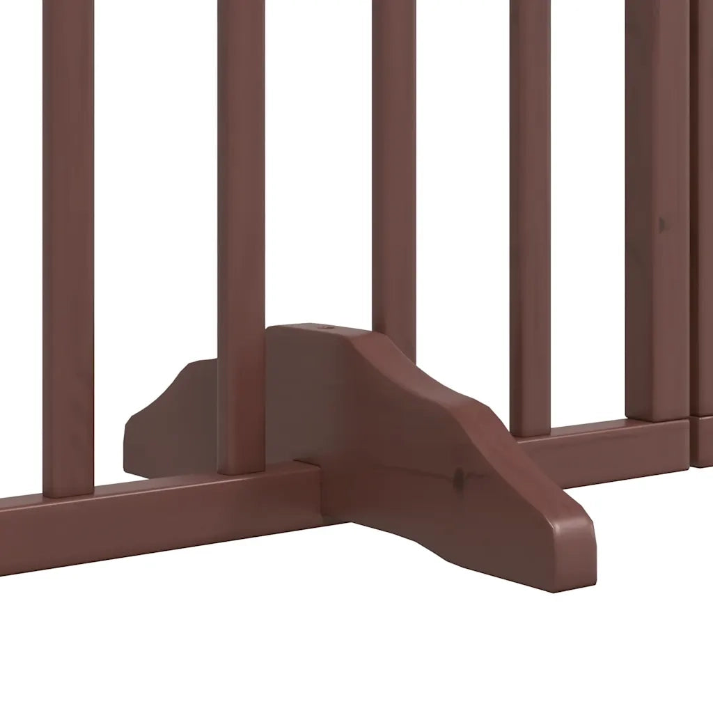 Cancello Cani Porta Pieghevole Marrone 9 Pannelli 450cm Pioppo 3155606
